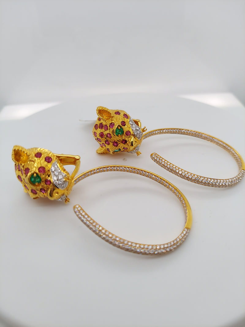 Tiger Fashion Hoop Earrings