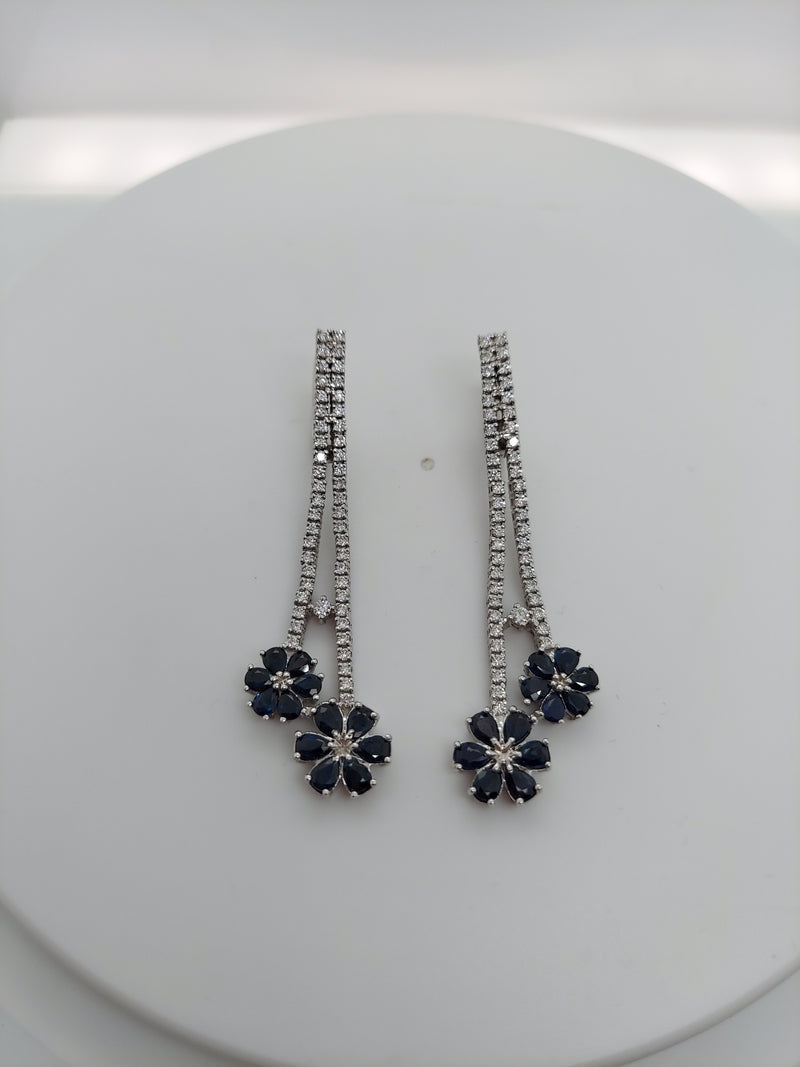 Sapphire & Diamond Drop Earrings