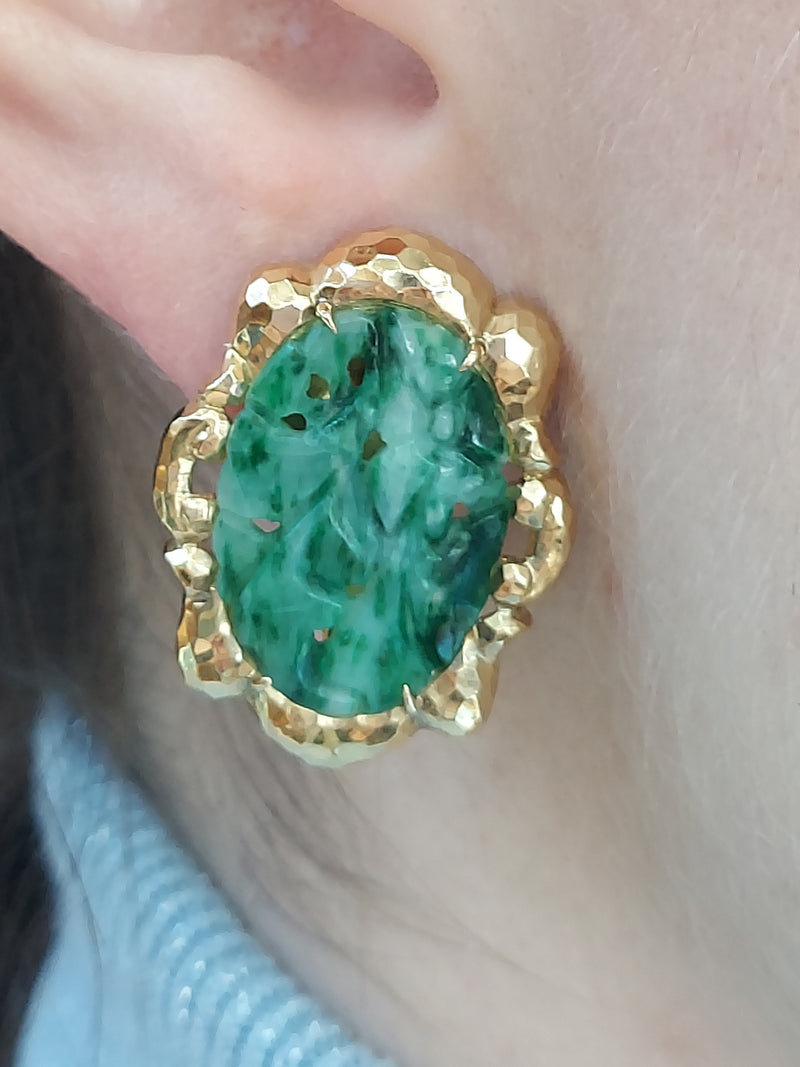 David Webb Jade Fashion Earrings