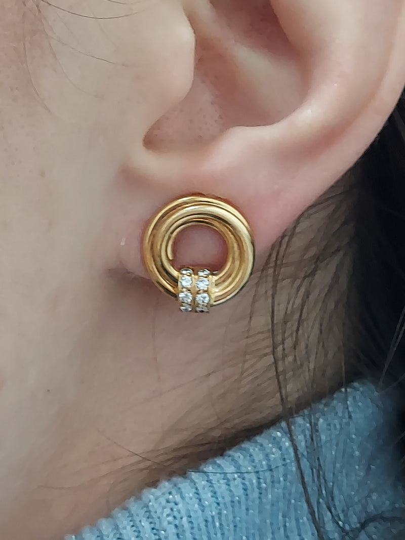 Chanel Diamond Clip On Earrings