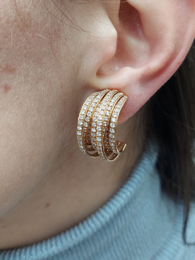 de Grisogono Diamond Pink Gold Allegra Earrings