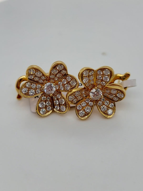 Van Cleaf & Arpels Frivole Flower Diamond Earrings