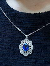 Blue Sapphire & Diamond Pendant