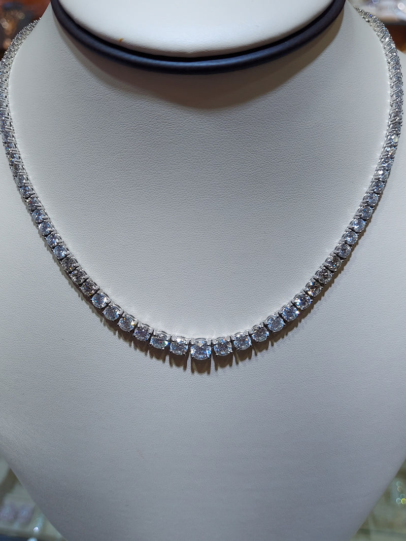 21 Carat Graduated Diamond Tennis Necklace