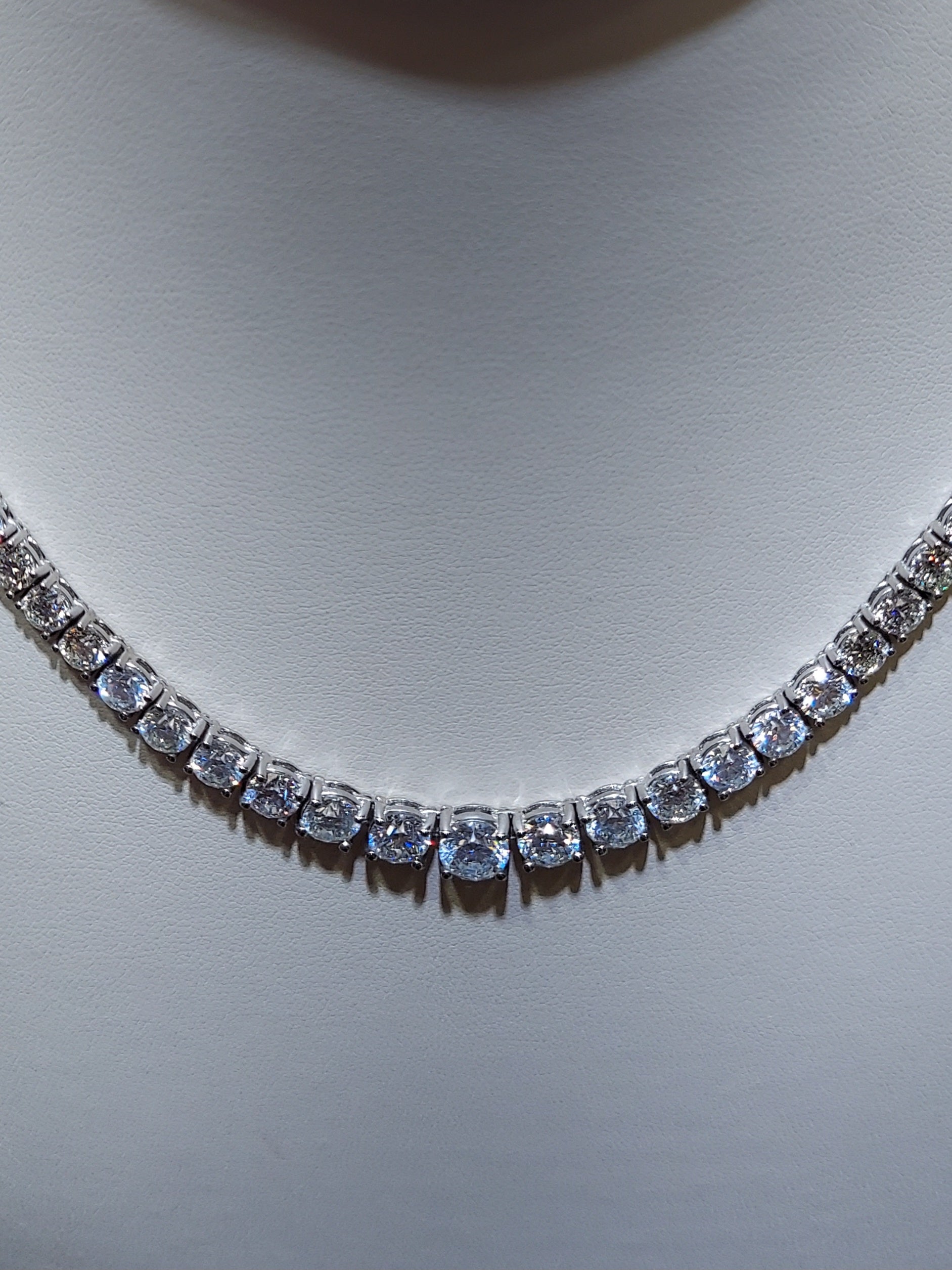 21 Carat Graduated Diamond Tennis Necklace