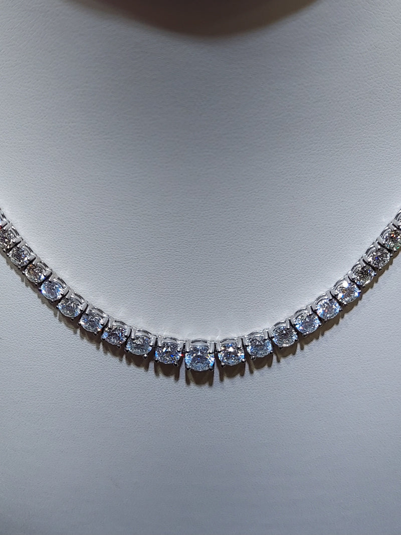 21 Carat Graduated Diamond Tennis Necklace