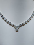 24 Carat Pear Shape Graduated Diamond Tennis Necklace