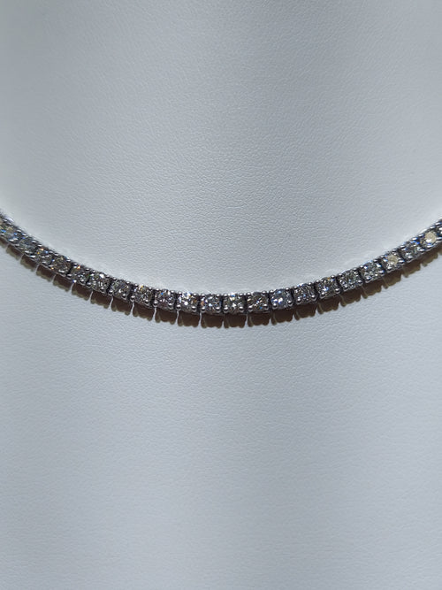 15 Carat Diamond Tennis Necklace In A 4 Prong Setting