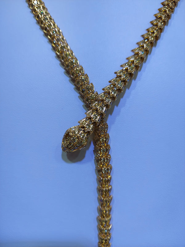 19.19 Carat Diamond Snake Necklace