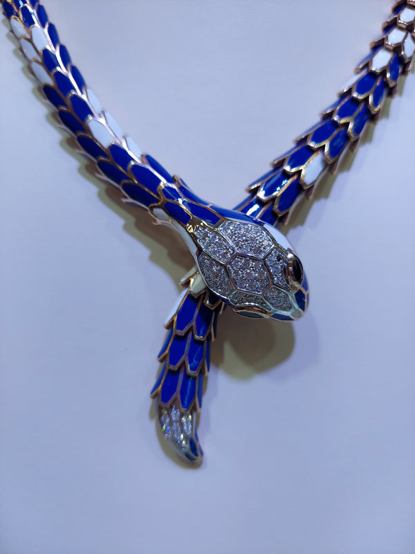 Alexis Sapphire & Diamond Snake Necklace