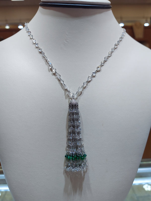 Green Emerald & Diamond Necklace