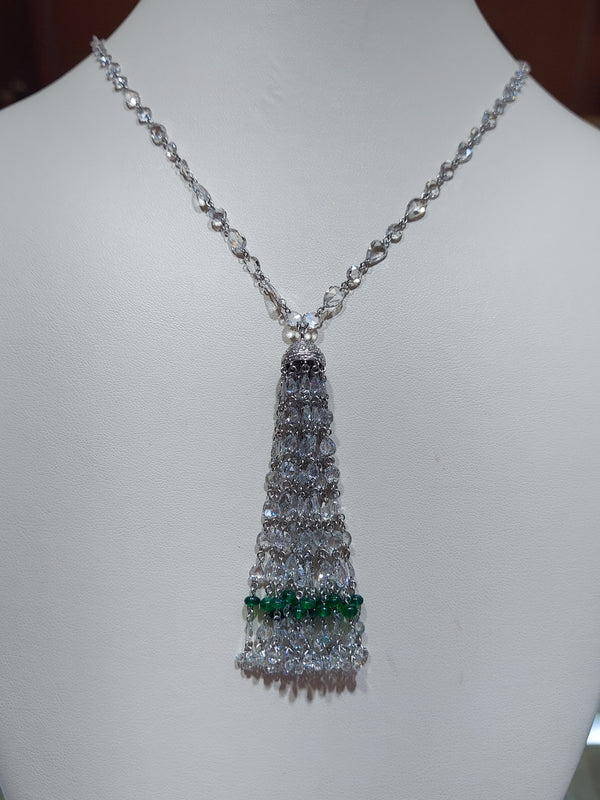 Green Emerald & Diamond Necklace