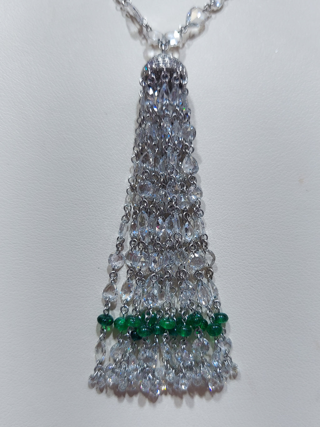 Green Emerald & Diamond Necklace