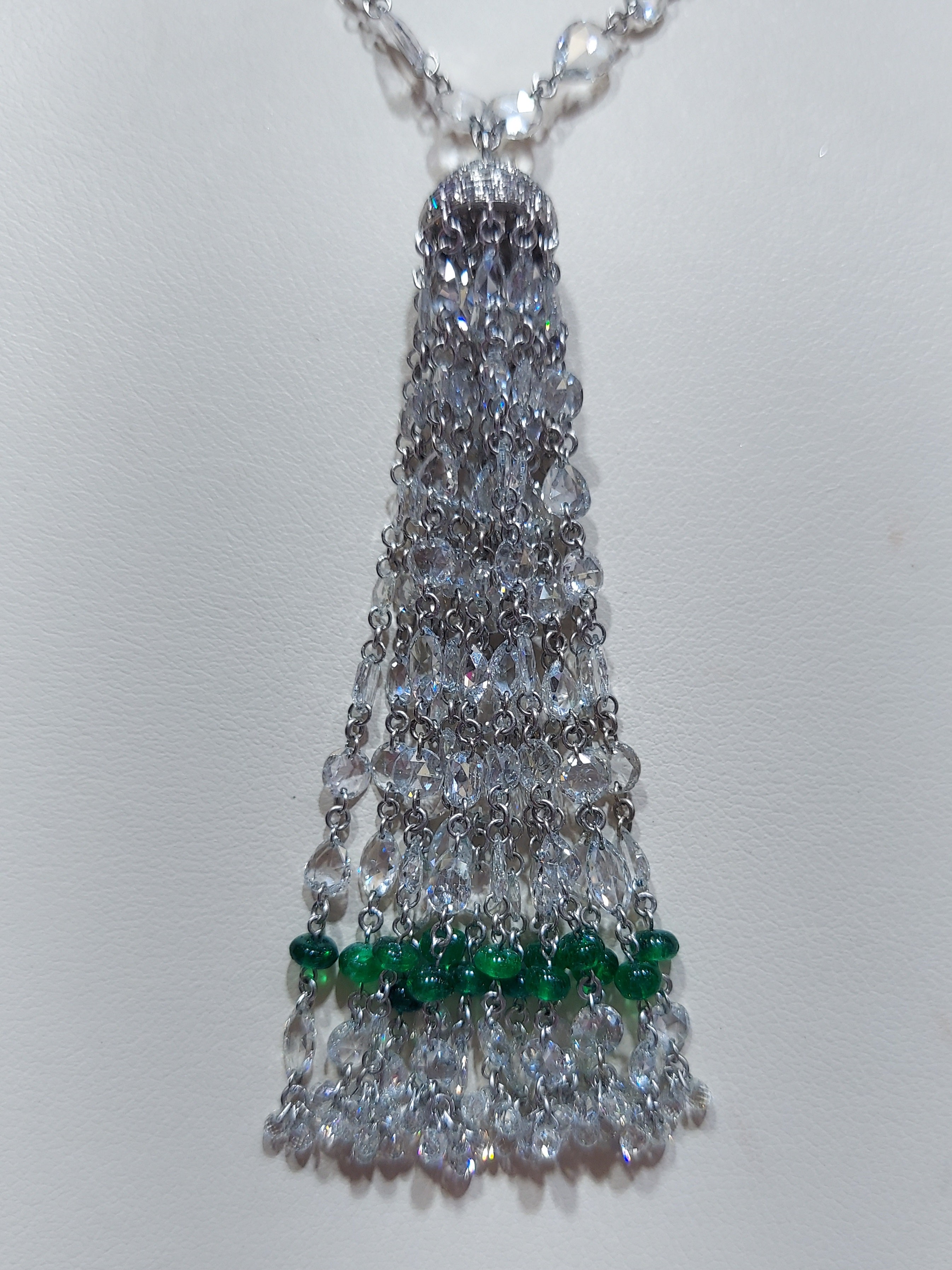 Green Emerald & Diamond Necklace