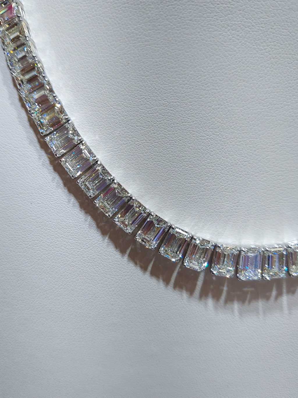 Emerald Cut Diamond Tennis Necklace