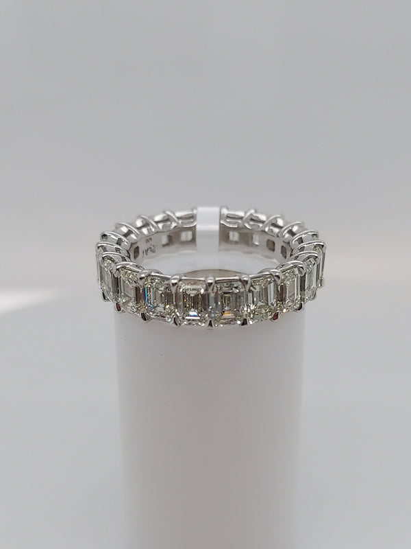 6.70 Carat Emerald Cut Diamond Eternity Band