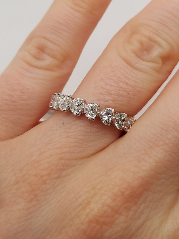 Heart Shaped Diamond Eternity Band