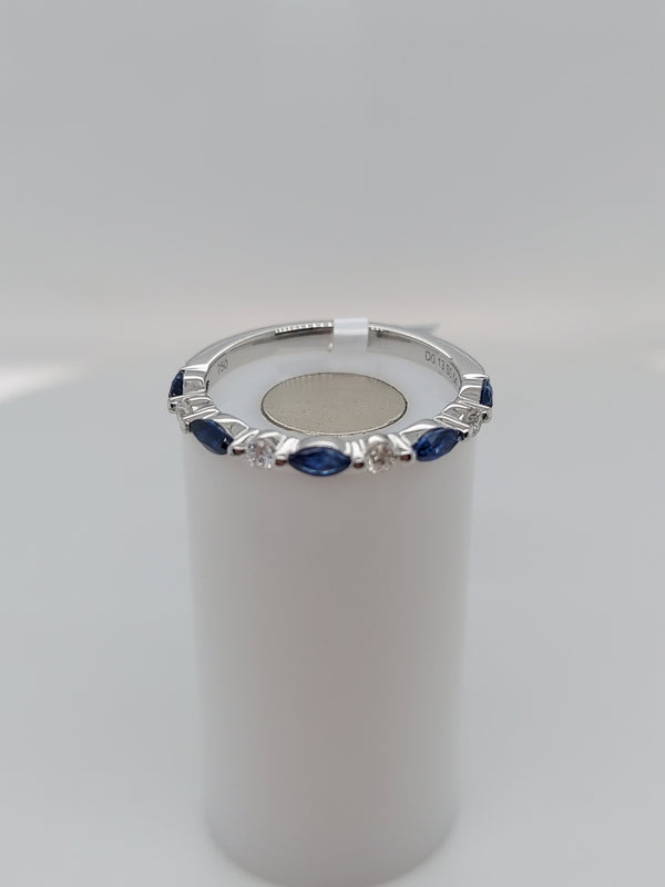 Sapphire & Diamond Stacable Band