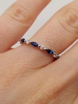 Sapphire & Diamond Stacable Band