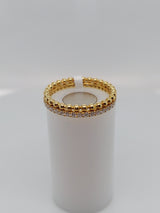 Diamond & Gold Beaded Stackable Band