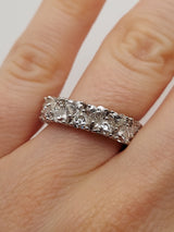 5.57 Carat Heart Shaped 2 Row Diamond Band