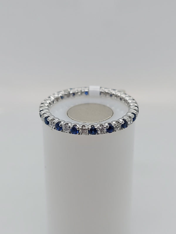 Sapphire & Diamond Alternating Stackable Band