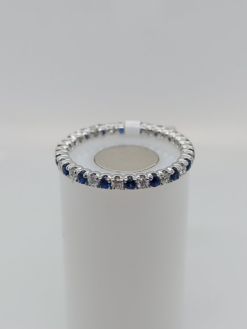 Sapphire & Diamond Alternating Stackable Band