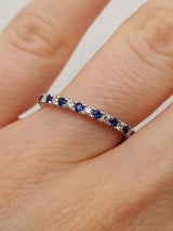 Sapphire & Diamond Alternating Stackable Band