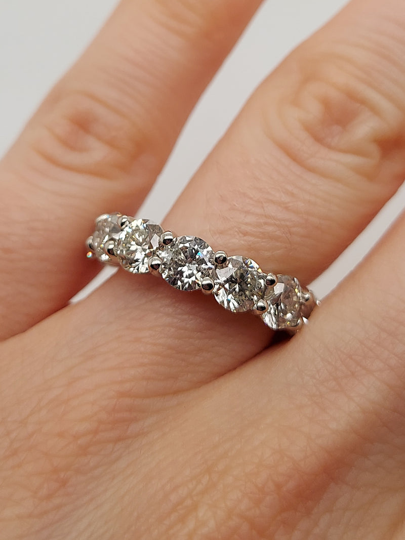 Round Cut Diamond Eternity Band In A Shared Prong Setting