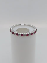 Red Ruby & Diamond Stackable Band