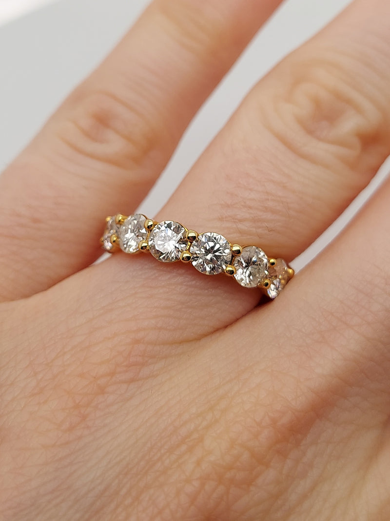 4.40 Carat Round Cut Scalloped Diamond Eternity Band