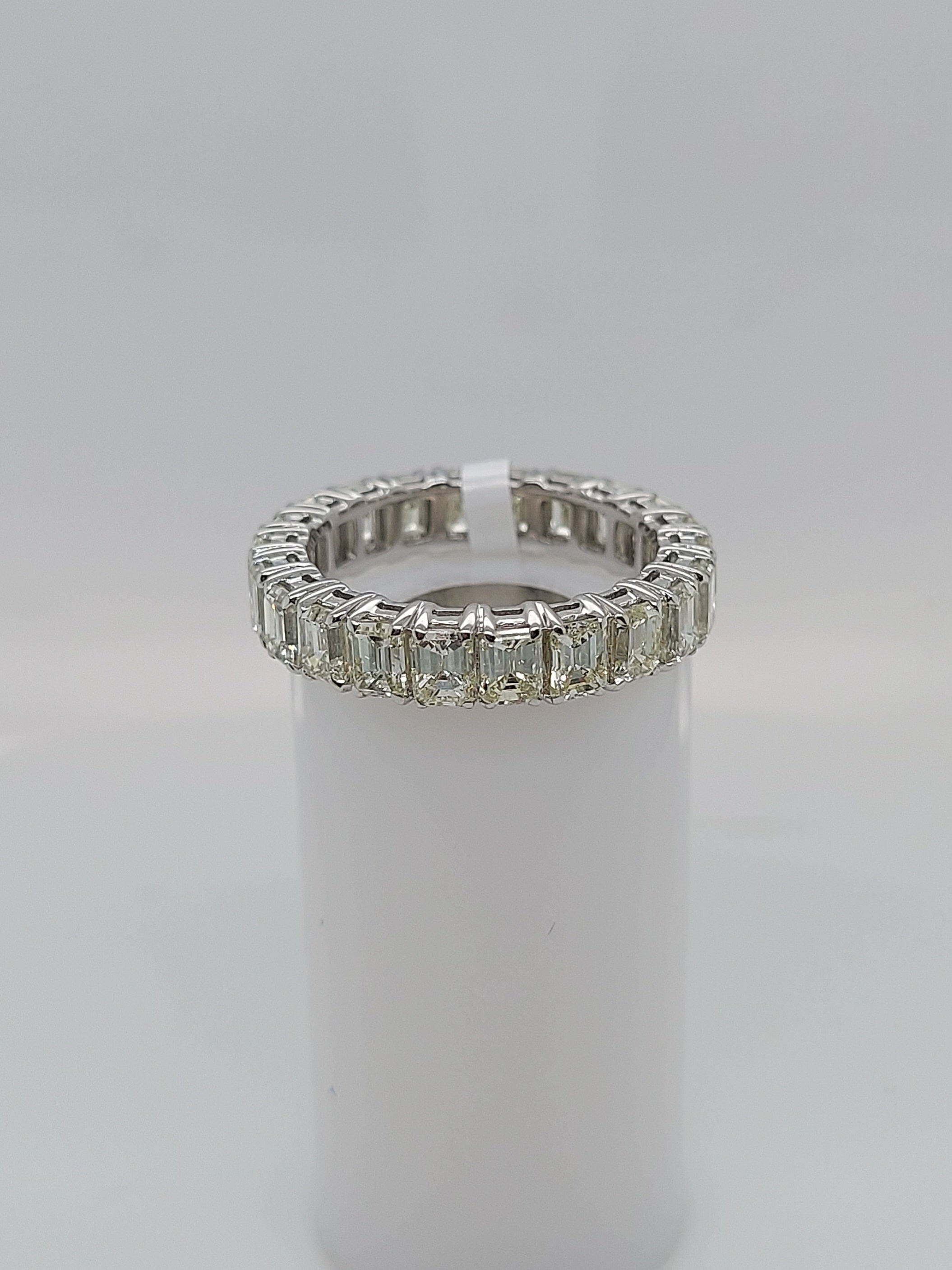 4.57 Carat Emerald Cut Diamond Eternity Band