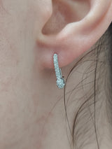 Diamond Safety Pin Earrings