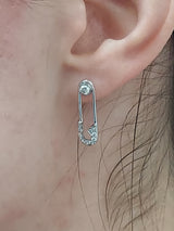 Safety Pin Diamond Earrings