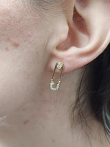 Safety Pin Diamond Earrings