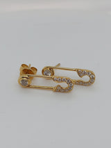 Safety Pin Diamond Earrings