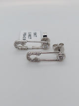 Safety Pin Diamond Earrings