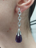 Amethyst & Diamond Drop Earrings