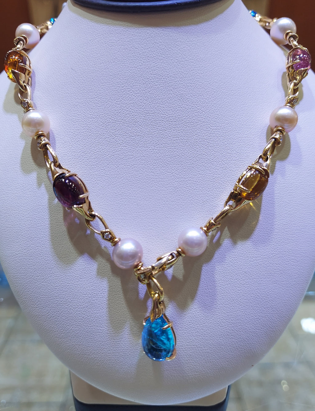 Bvlgari Multicolored Stones, Pearls and Diamonds Necklace