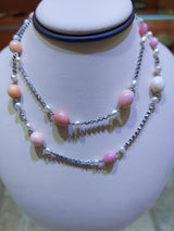 Gemstone & Pearls & Diamond Fashion Necklace