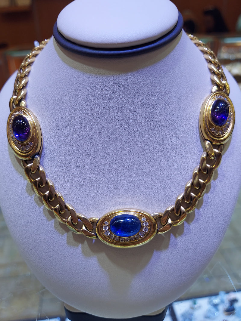 Buy Designer Blue Stones Heavy Pendent Necklace Set Party Wear Online at  Best Price | Cbazaar