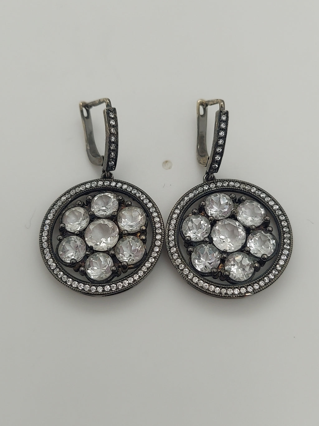 Old Mined Cut Drop Earrings