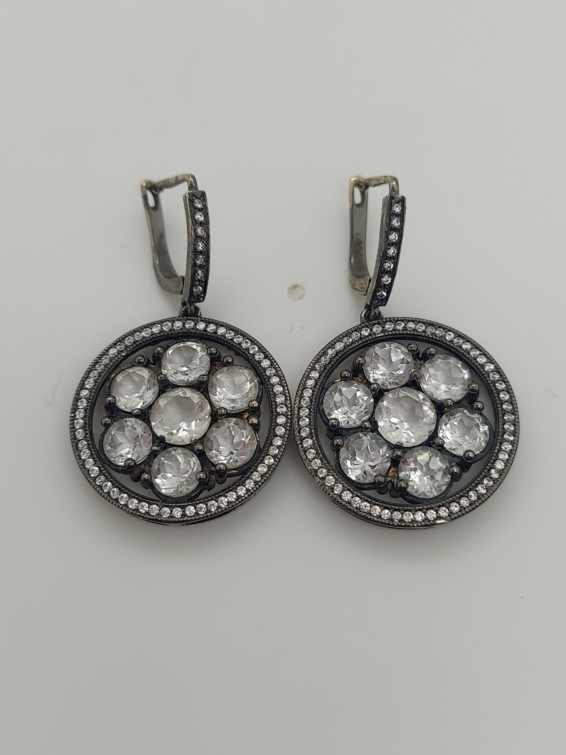 Old Mined Cut Drop Earrings