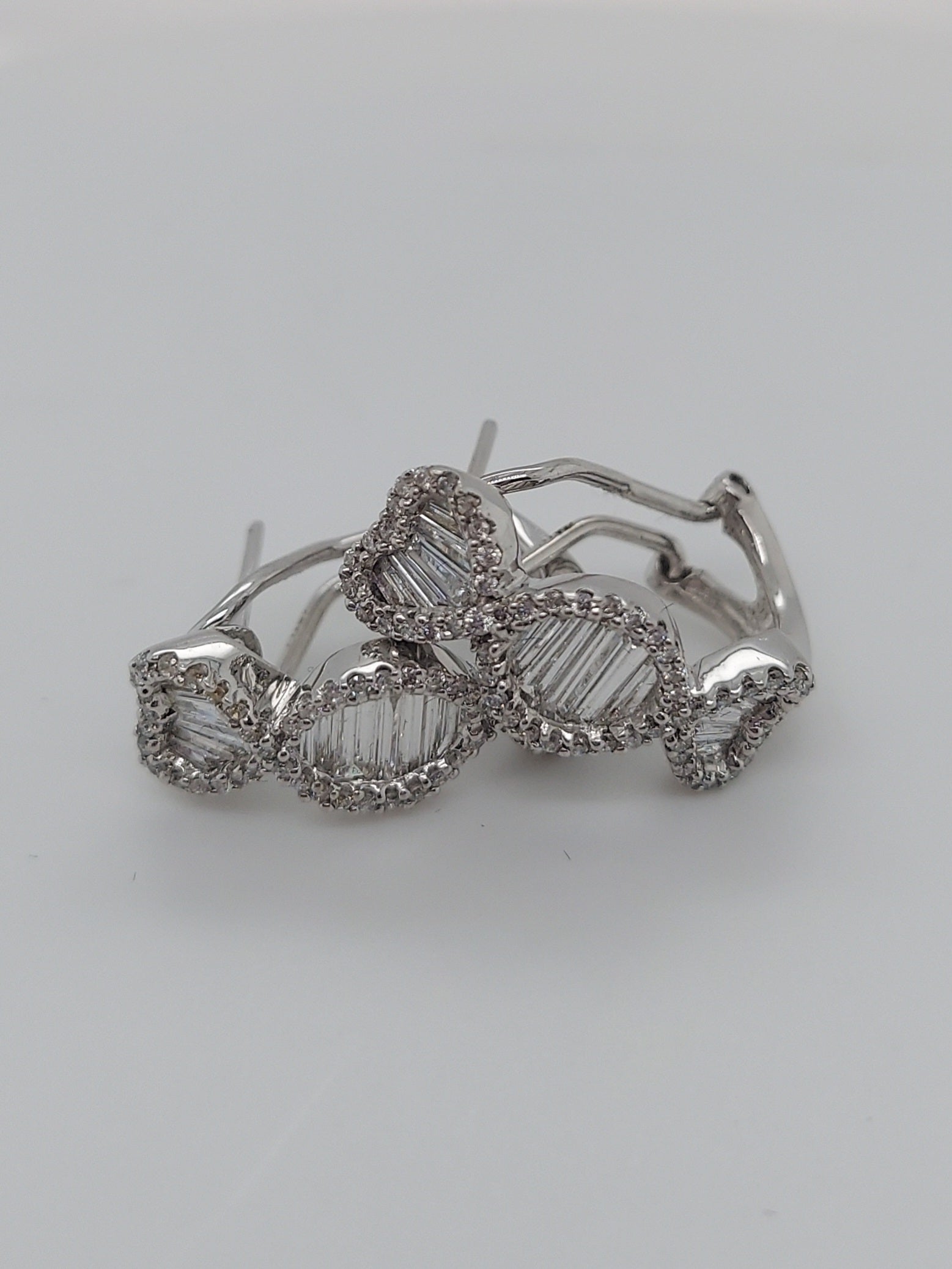 Multicut Diamond Hoop Earrings