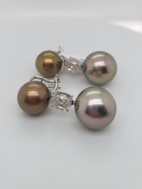 Pearl & Diamond Drop Earrings