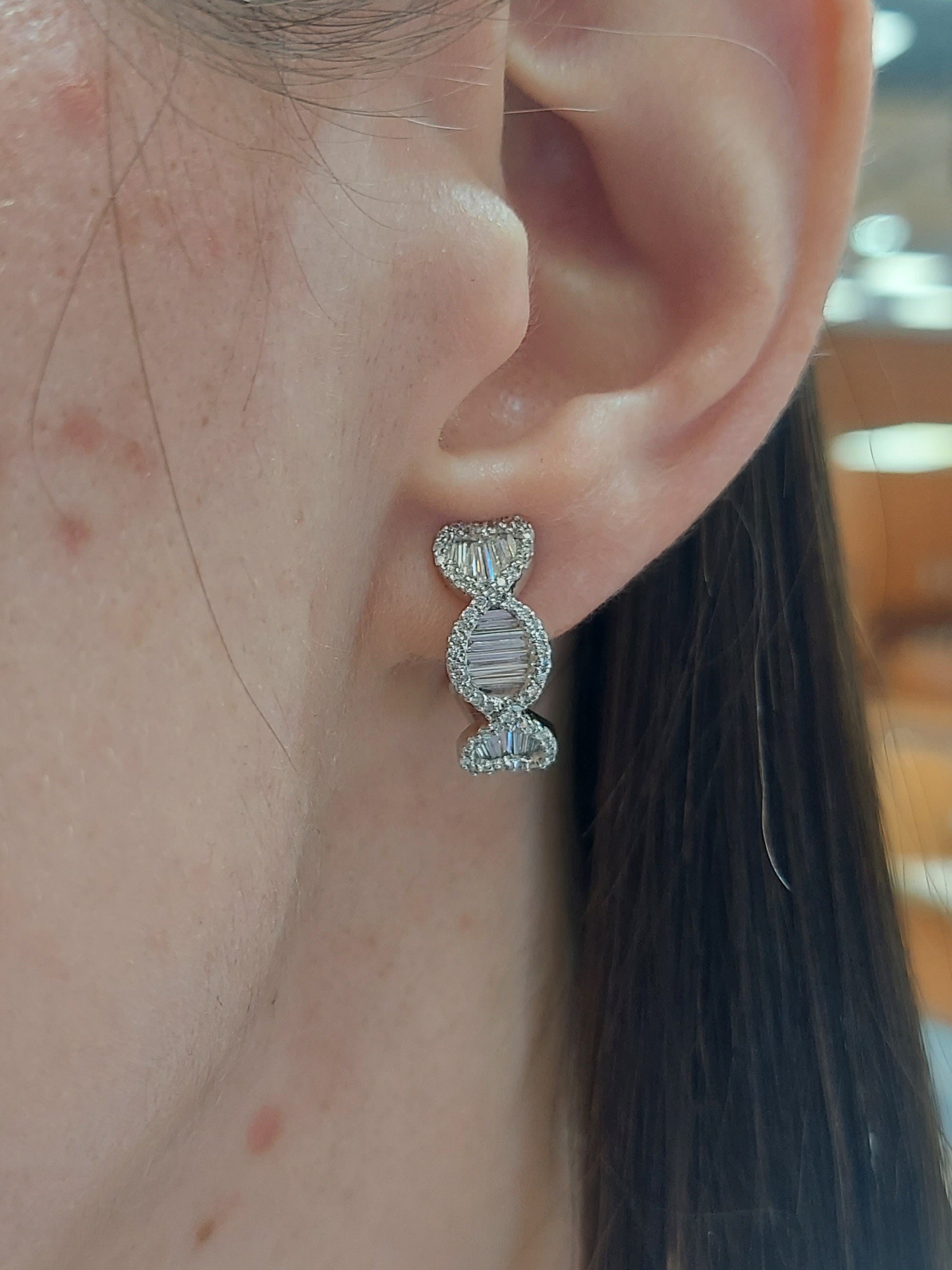 Multicut Diamond Hoop Earrings