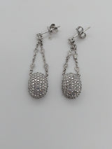 Micro Pave Diamond Drop Earrings