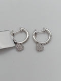 Diamond Huggie Earrings with Heart Charm