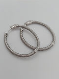 Micro Pave Diamond Hoop Earrings Inside Out