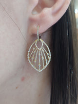 Micro Pave Diamond Leaf Fashion Earrings